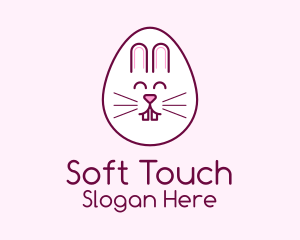 Soft - Cute Easter Bunny Egg logo design