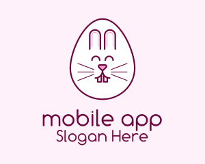 Kids - Cute Easter Bunny Egg logo design