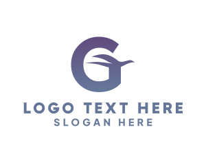 Alphabet - Blue Letter G Dove logo design