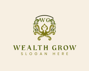 Animal Octopus Wealth logo design