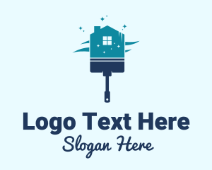 Clean - House Paint Brush logo design