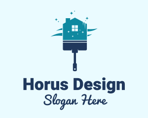 House Paint Brush  logo design