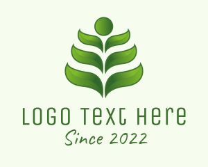 Negative Space - 3D Leaf Agriculture logo design