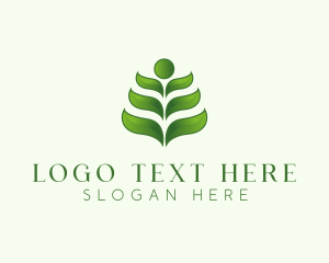 Negative Space - 3D Leaf Agriculture logo design