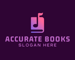 Music Note Audio Book logo design