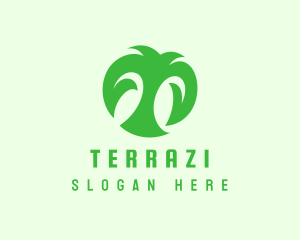 Green Organic Letter T logo design