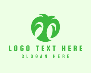 Natural Product - Green Organic Letter T logo design