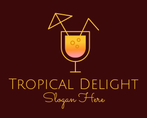 Cocktail Tropical Drink logo design