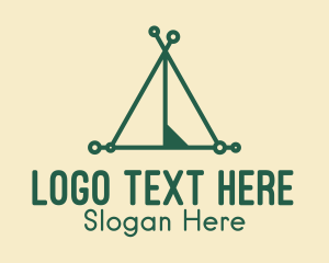 Teepee - Green Camp Tent logo design