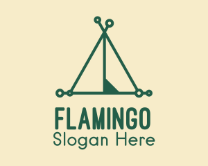 Camping Grounds - Green Camp Tent logo design