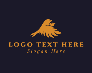 Golden - Flying Golden Bird logo design