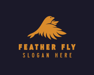 Flying Golden Bird logo design