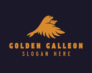 Flying Golden Bird logo design