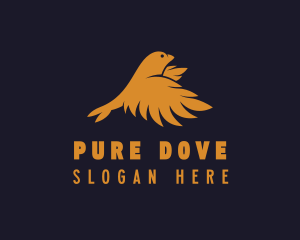 Flying Golden Bird logo design