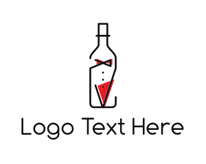 Pub - Alcohol Wine Bottle Suit logo design