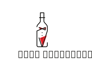Alcohol Wine Bottle Suit logo design
