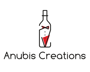 Alcohol Wine Bottle Suit logo design