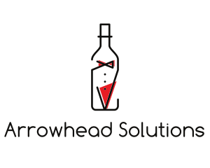 Alcohol Wine Bottle Suit logo design