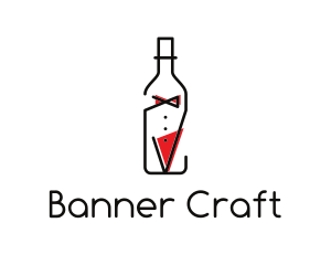 Alcohol Wine Bottle Suit logo design