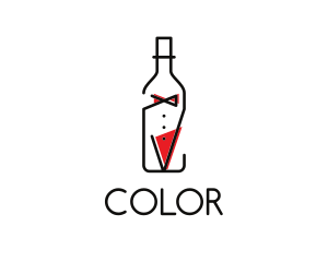 Wine Bottle - Alcohol Wine Bottle Suit logo design