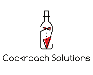 Alcohol Wine Bottle Suit logo design