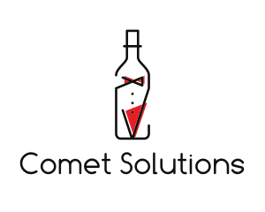 Alcohol Wine Bottle Suit logo design