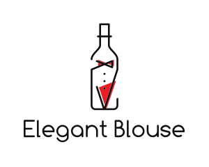 Alcohol Wine Bottle Suit logo design