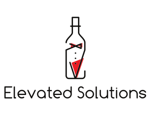 Alcohol Wine Bottle Suit logo design