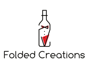 Alcohol Wine Bottle Suit logo design