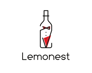 Suit - Alcohol Wine Bottle Suit logo design