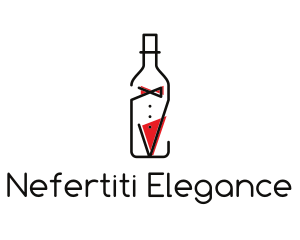 Alcohol Wine Bottle Suit logo design