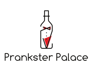 Alcohol Wine Bottle Suit logo design