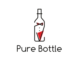 Bottle - Alcohol Wine Bottle Suit logo design