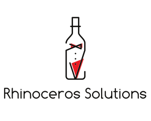 Alcohol Wine Bottle Suit logo design