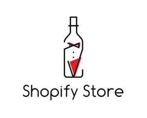 Alcohol Wine Bottle Suit logo design