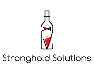 Alcohol Wine Bottle Suit logo design