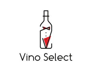 Sommelier - Alcohol Wine Bottle Suit logo design