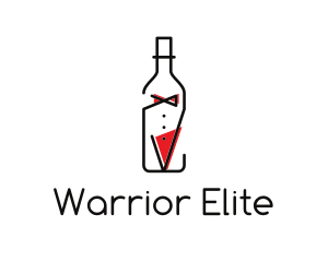 Black - Alcohol Wine Bottle Suit logo design