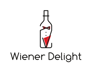 Alcohol Wine Bottle Suit logo design