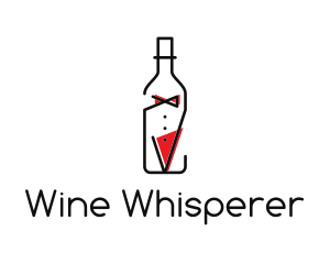 Sommelier - Alcohol Wine Bottle Suit logo design