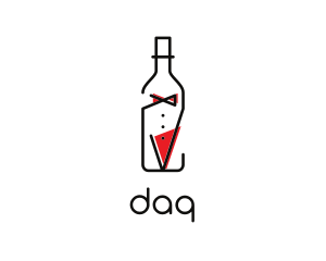 Alcohol Wine Bottle Suit logo design