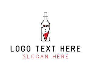 Wine Bottle - Alcohol Wine Bottle Suit logo design
