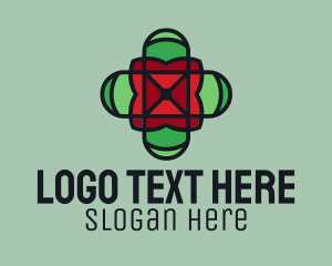 Relaxation - Stained Glass Cross logo design