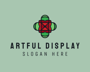 Stained Glass Cross logo design