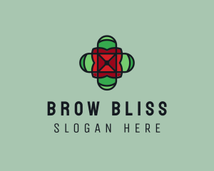 Stained Glass Cross logo design