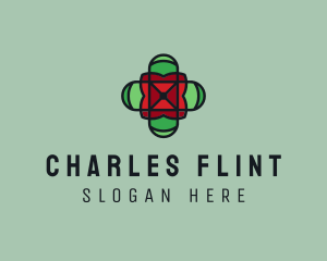 Stained Glass Cross logo design