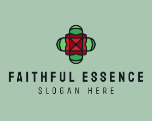 Faith - Stained Glass Cross logo design