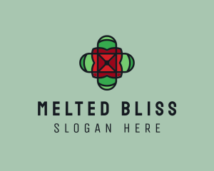 Stained Glass Cross logo design