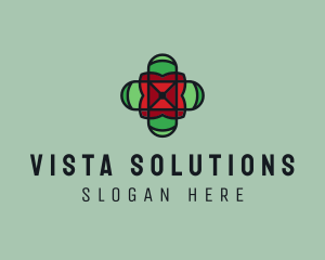 Stained Glass Cross logo design