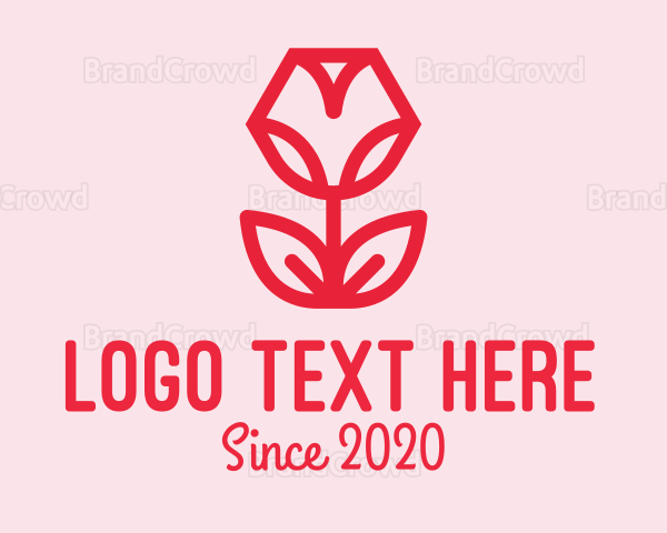 Geometric Pink Rose Logo